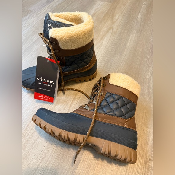 Cougar Brown and Navy Snow Boots NWT - Picture 3 of 6